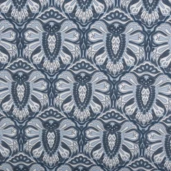 Baumwollstoff Trachtenstoffe Trachten Blumen Ornament Barock groß blau weiß 1,45m Breite