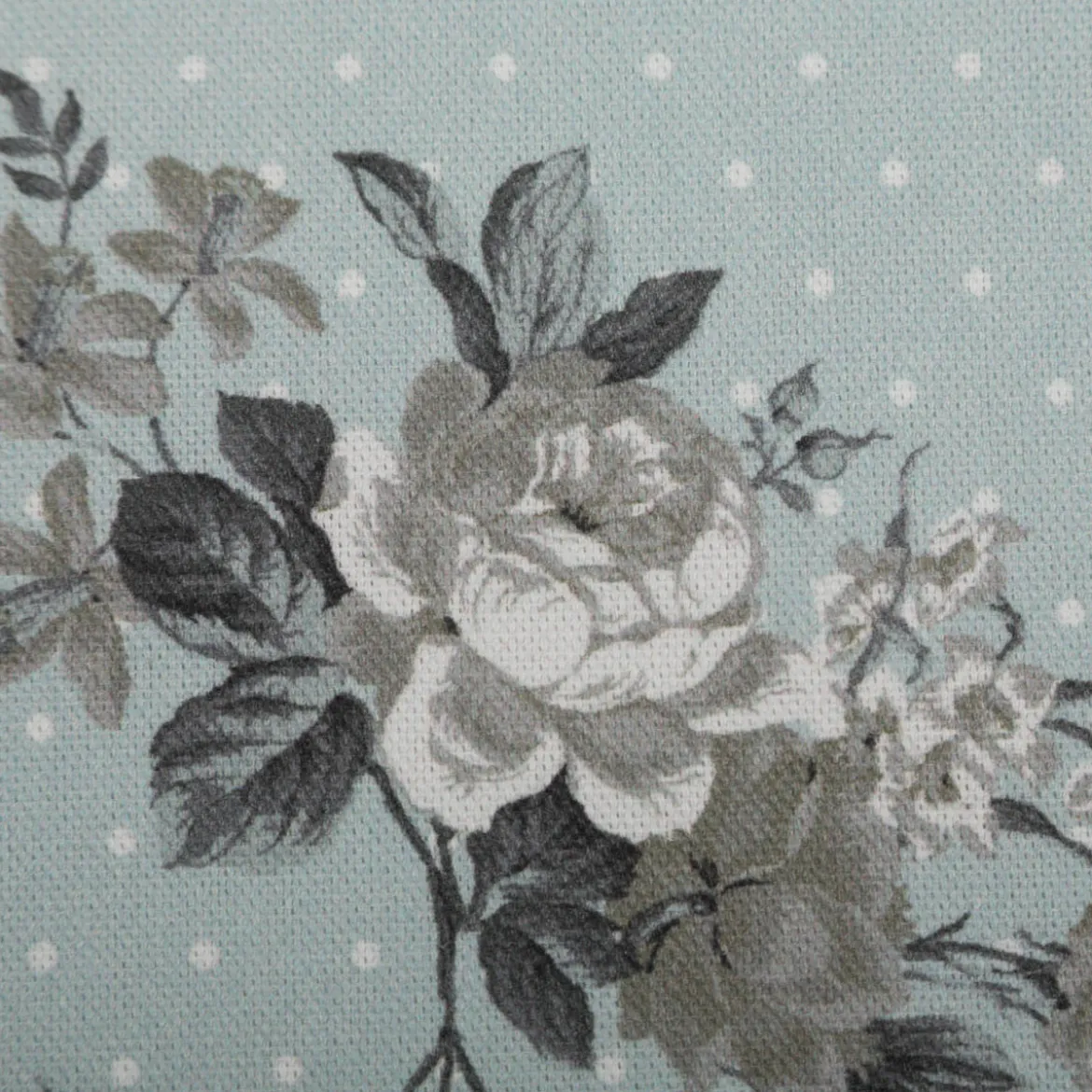 Baumwollstoff Trachtenstoffe Canvas Blumen Punkte hell blau grau 1,40m Breite