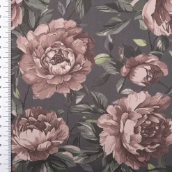 Baumwollstoff Trachtenstoff Classic Rosen dunkelblau altrosa feinfädig und seidig glatt 1,40m Breite