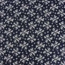 Baumwollstoff Trachtenstoff Blumen dunkelblau weiß 1,4m Breite