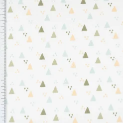 Baumwollstoff Trigolo Triangel Dreiecke weiß blau grün apricot 1,40m Breite
