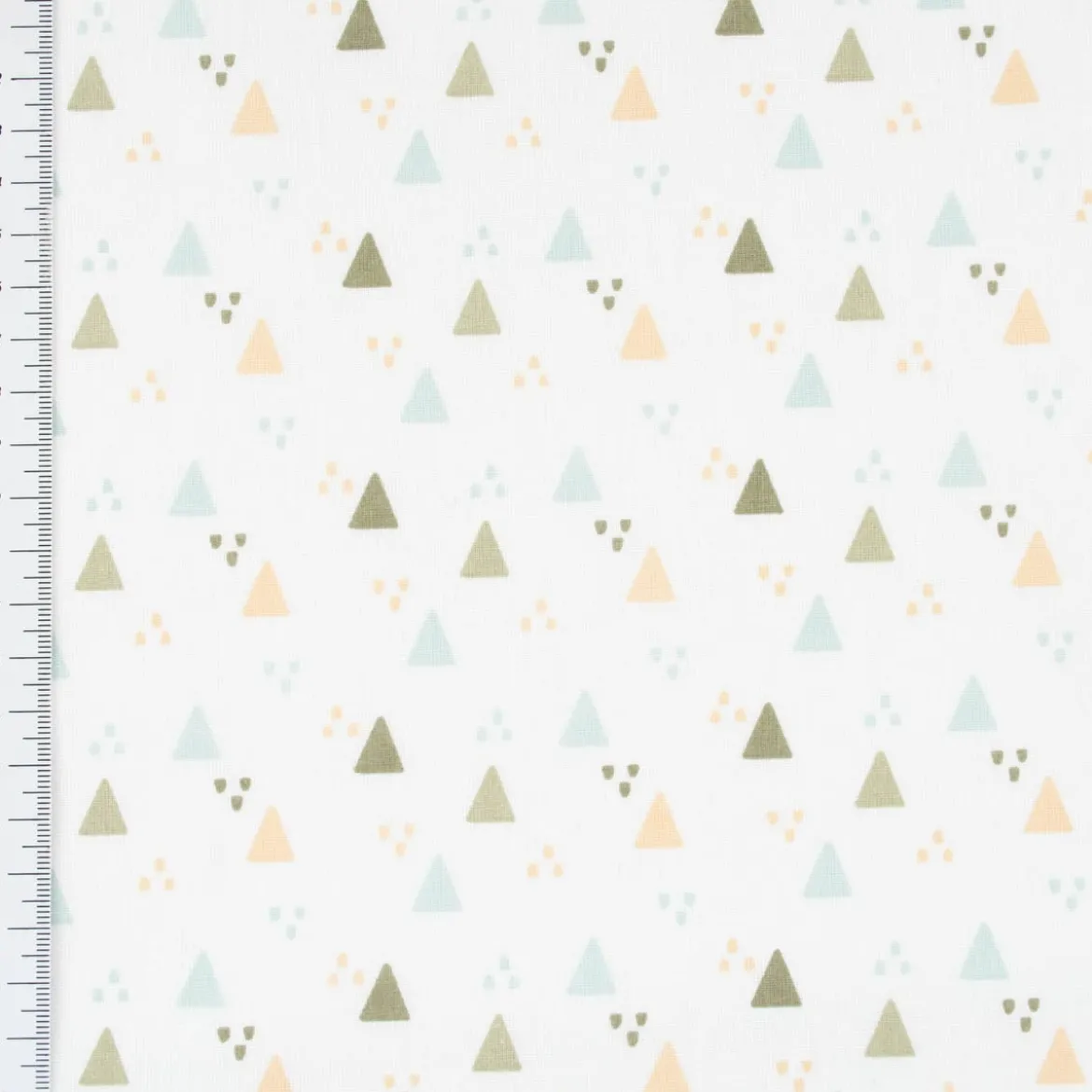 Baumwollstoff Trigolo Triangel Dreiecke weiß blau grün apricot 1,40m Breite