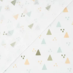 Baumwollstoff Trigolo Triangel Dreiecke weiß blau grün apricot 1,40m Breite