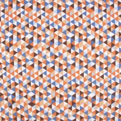 Baumwollstoff Trimia Geometrie Dreiecke weiß blau bunt 1,5m Breite