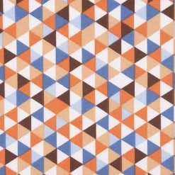 Baumwollstoff Trimia Geometrie Dreiecke weiß blau bunt 1,5m Breite