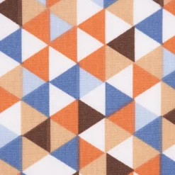 Baumwollstoff Trimia Geometrie Dreiecke weiß blau bunt 1,5m Breite