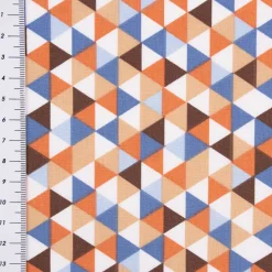 Baumwollstoff Trimia Geometrie Dreiecke weiß blau bunt 1,5m Breite