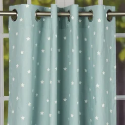 Baumwollstoff Twinkle Sterne graublau weiß Stoff Gardinenstoff Dekostoff
