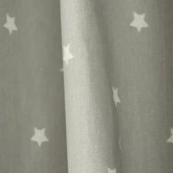 Baumwollstoff Twinkle Sterne grau weiß Stoff Gardinenstoff Dekostoff