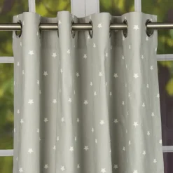 Baumwollstoff Twinkle Sterne grau weiß Stoff Gardinenstoff Dekostoff