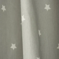 Baumwollstoff Twinkle Sterne grau weiß Stoff Gardinenstoff Dekostoff