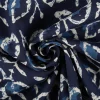 Baumwollstoff Voile Blätter blau 1,45m Breite
