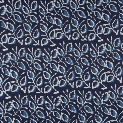 Baumwollstoff Voile Blätter blau 1,45m Breite