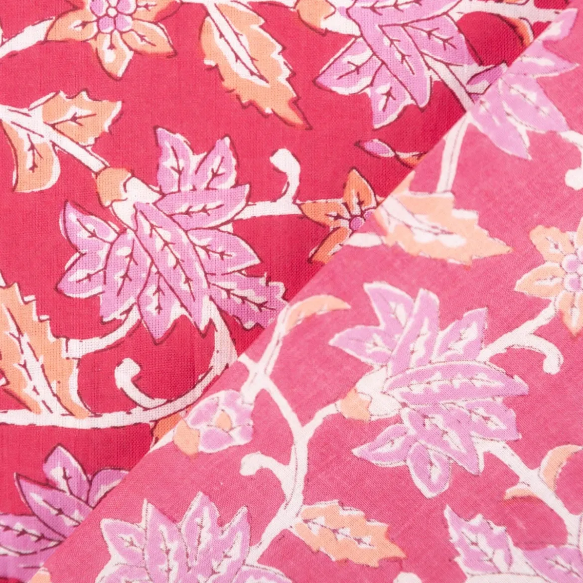 Baumwollstoff Voile Blumenranken pink 1,45m Breite