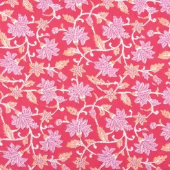 Baumwollstoff Voile Blumenranken pink 1,45m Breite