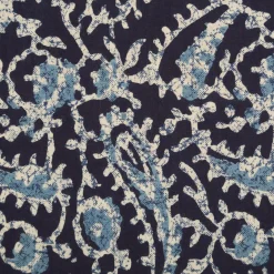 Baumwollstoff Voile Sommerdruck Paisley abstrakt Indigioblau 1,40m Breite