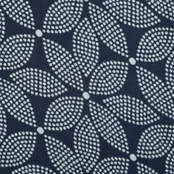 Baumwollstoff Voile Sommerdruck Blumen abstrakt Indigioblau 1,40m Breite