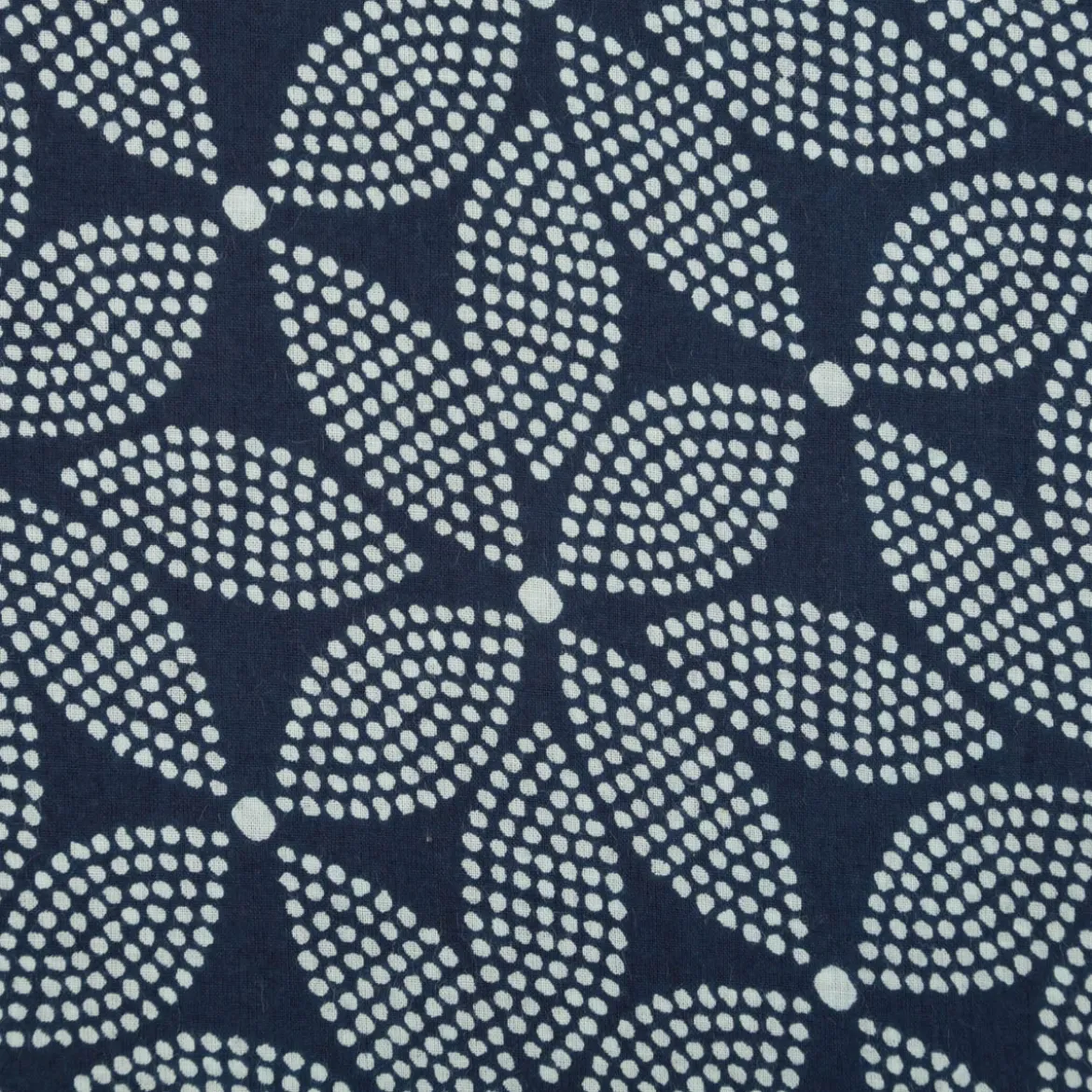 Baumwollstoff Voile Sommerdruck Blumen abstrakt Indigioblau 1,40m Breite