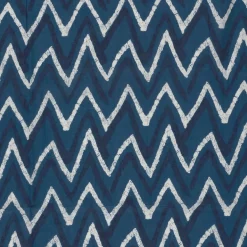 Baumwollstoff Voile Sommerdruck ZickZack Indigioblau 1,40m Breite