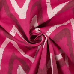 Baumwollstoff Voile Sommerdruck ZickZack Pink 1,40m Breite