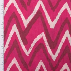 Baumwollstoff Voile Sommerdruck ZickZack Pink 1,40m Breite