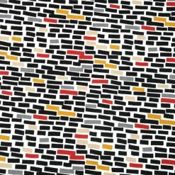 Baumwollstoff Wall Rechtecke schwarz rot gelb 1,40m Breite
