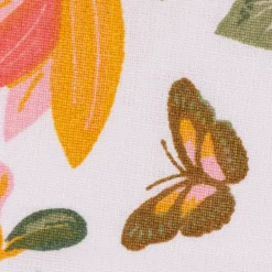 Baumwollstoff Webware Anatida Tiere Blumen Blätter weiß bunt 1,47m Breite