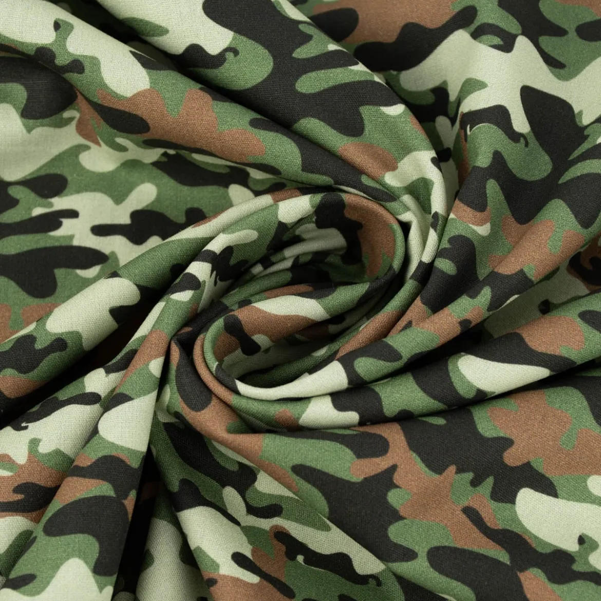 Baumwollstoff Webware Camouflage grün 1,47m Breite