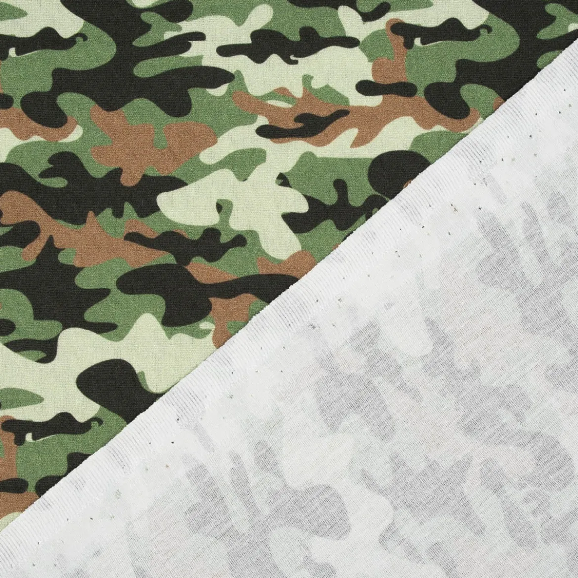 Baumwollstoff Webware Camouflage grün 1,47m Breite