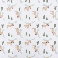 Baumwollstoff Webware Elan Elch Tannenbaum weiß braun grün 1,47m Breite