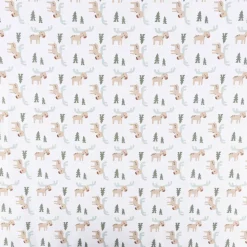 Baumwollstoff Webware Elan Elch Tannenbaum weiß braun grün 1,47m Breite