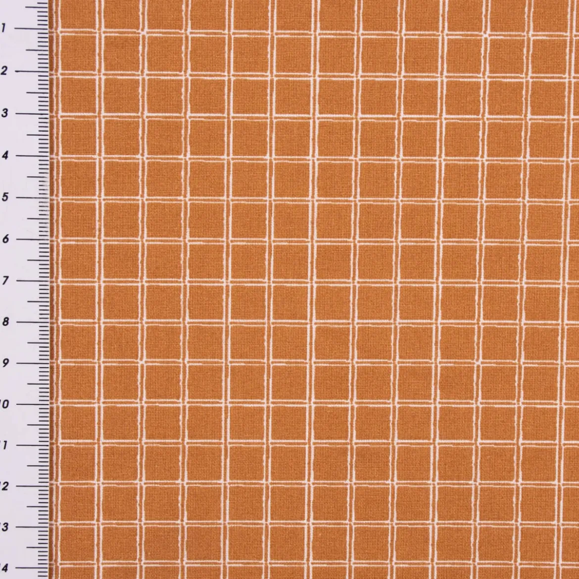 Baumwollstoff Webware Jules Gitter Karo ocker weiß 1,47m Breite