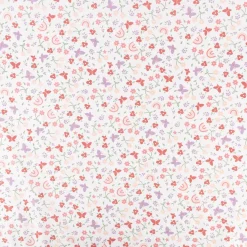 Baumwollstoff Webware Pelangi Blümchen Schmetterlinge Regenbogen weiß bunt 1,47m Breite