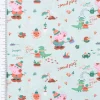 Baumwollstoff Webware Peppa Wutz Schorsch Dino mint bunt 1,4m Breite