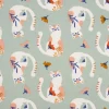 Baumwollstoff Webware Tacha Katzen Blumen mint 1,47m Breite