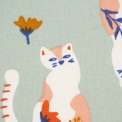 Baumwollstoff Webware Tacha Katzen Blumen mint 1,47m Breite