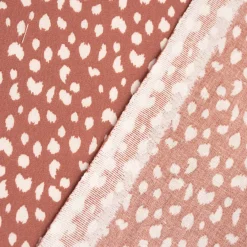 Baumwollstoff Webware Takang Tupfen braun ecru 1,47m Breite