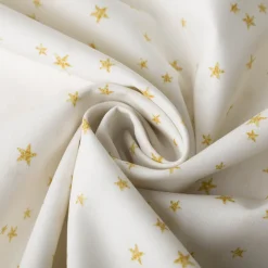 Baumwollstoff Webware Weihnachten Sterne creme goldfarbig 1,45m Breite
