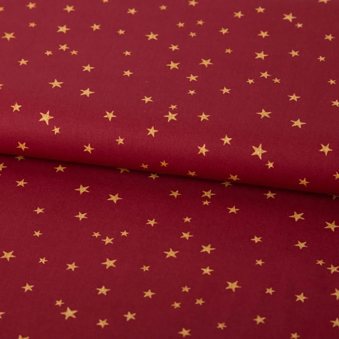 Baumwollstoff Webware Weihnachten Sterne bordeaux rot goldfarbig 1,45m Breite