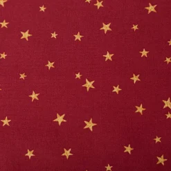 Baumwollstoff Webware Weihnachten Sterne bordeaux rot goldfarbig 1,45m Breite
