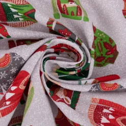 Baumwollstoff Weihnachten Weihnachtspullover grau bunt 1,40m Breite