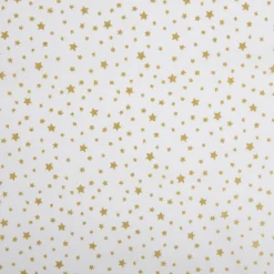 Baumwollstoff Weihnachtsstoff Sternchen weiß altgold 1,47m Breite