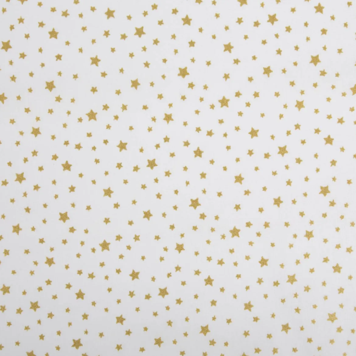 Baumwollstoff Weihnachtsstoff Sternchen weiß altgold 1,47m Breite