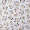Baumwollstoff WONI Panda Faultier weiß braun rosa türkis gelb grau 1,5m Breite