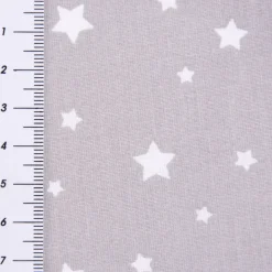 Baumwollstoff ZETOILE Sterne grau weiß 1,5m Breite