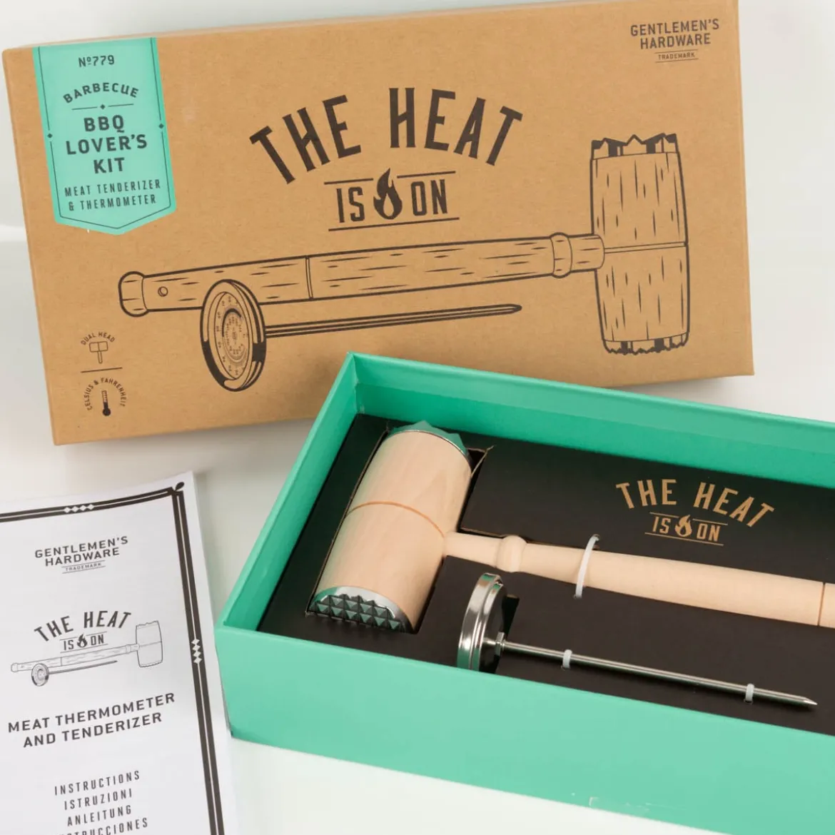BBQ Lovers Kit mit Fleischthermometer und Klopfer von Gentlemen´s Hardware