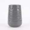 Becher ohne Henkel Keramik geometrisches Muster grau 7,5x12cm