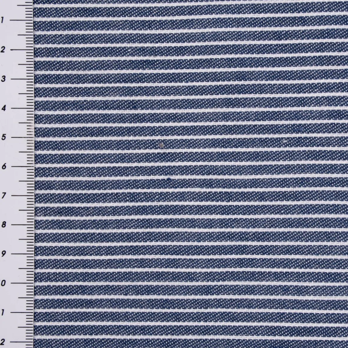 Bekleidungsstoff Baumwoll-Mischung leichte Webware Rayus Streifen marineblau weiß 1,45m breit