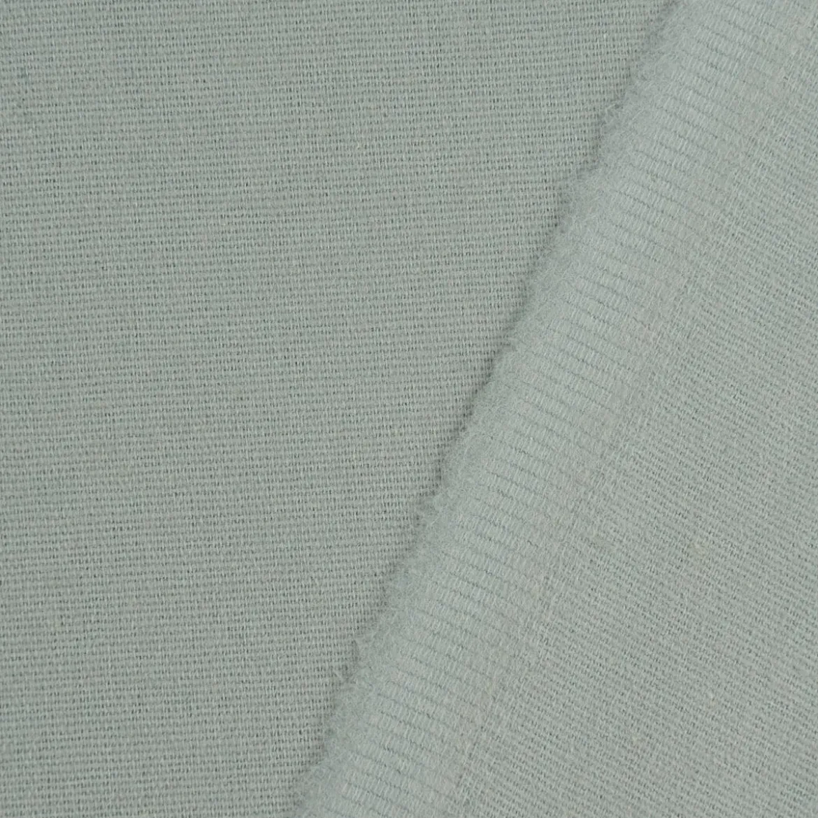 Bekleidungsstoff Baumwollstoff Flanell dünn uni mint 1,42m Breite