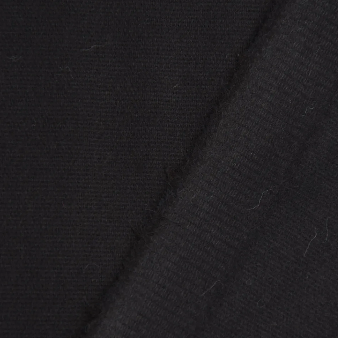 Bekleidungsstoff Baumwollstoff Flanell dünn uni schwarz 1,42m Breite